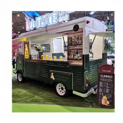 Multifunctional Outdoor 4 Wheels Drinking Dining Car Fast Food Cart /food Truck 2020 New Style Snack Drink Machine